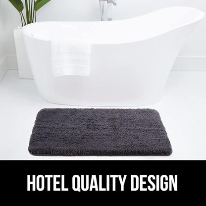 GORILLA GRIP Bathroom Rugs, 30x20, Ultra Soft Absorbent Mat, Thick Plush Bath Rug, Machine Washable, Microfiber Quick Dry, Mats for Shower, Bathtub and Floor, Home Decor Accessories, Charcoal