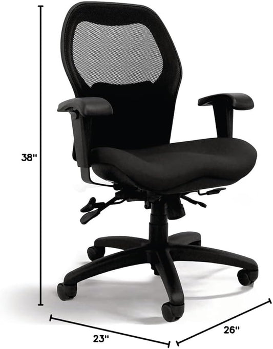 Seating Sola LT Ergonomic Office Chair | Comfortable Mid Back Computer Chair | Back Support Office Chair | Ultra-Soft | Ergonomic Lumbar Support Chair | Swivel Computer Task Chair