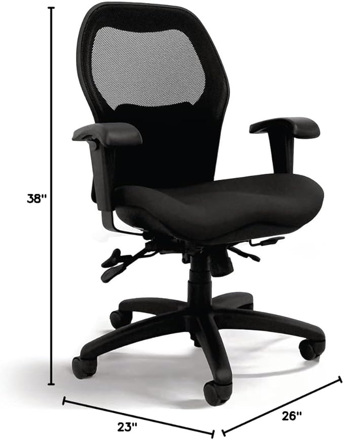 Seating Sola LT Ergonomic Office Chair | Comfortable Mid Back Computer Chair | Back Support Office Chair | Ultra-Soft | Ergonomic Lumbar Support Chair | (Steel Gray)