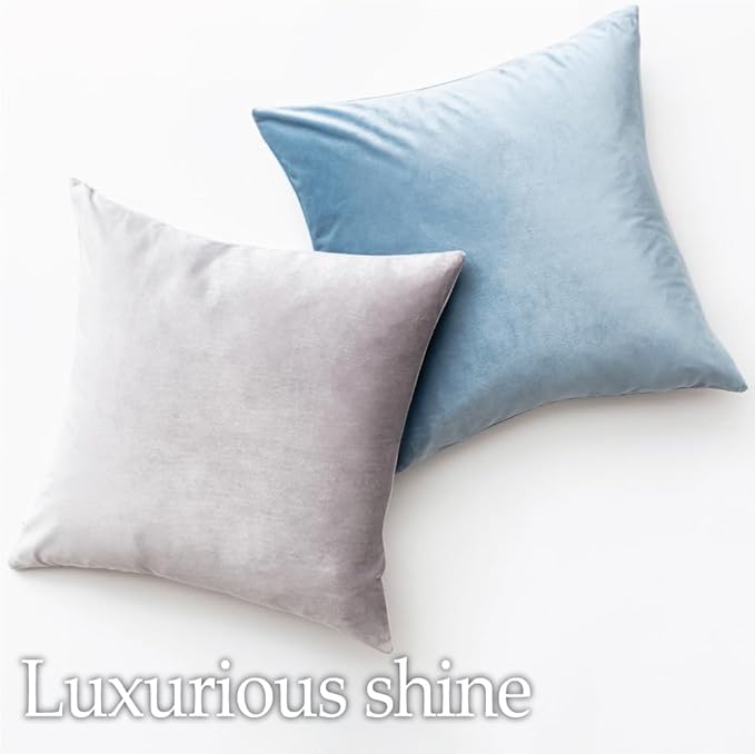 lalaLOOM Velvet Throw Pillow Covers, Set of 2, 24x24 Decorative Square Pillows Home Decor, Soft Accent Cases, Silky Machine Washable Pillowcases for Sofa, Couch, Bedroom, Living Room, Dusty Rose