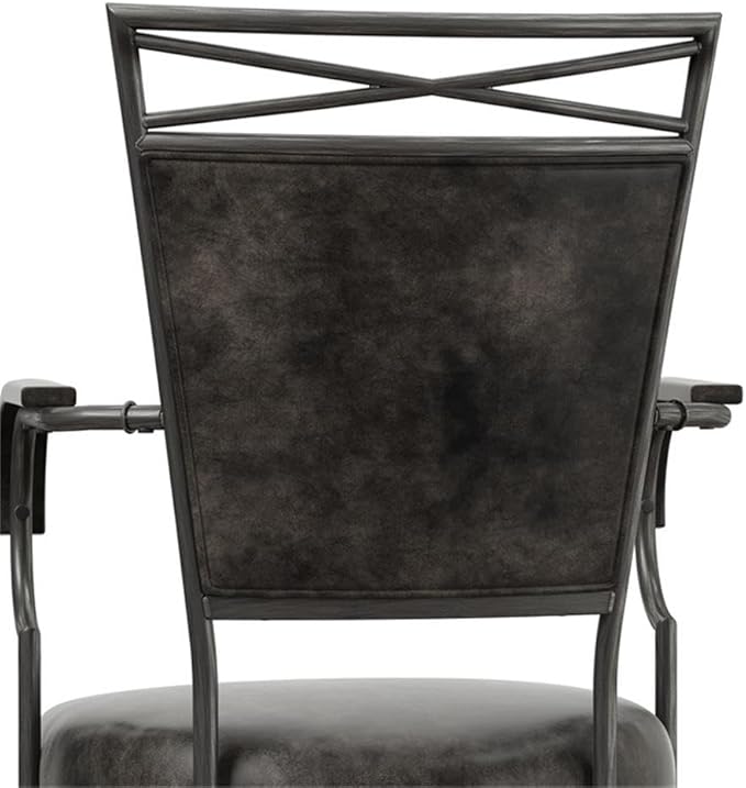 Hillsdale Bridgetown Metal Bar Height Swivel Stool, Pewter