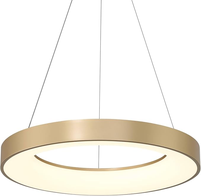 Possini Euro Design Cafferty Soft Sanded Gold Ring Pendant Lighting 23 1/2" Wide Modern Dimmable LED Fixture for Dining Room House Home Foyer Kitchen Island Entryway Bedroom Living High Ceilings