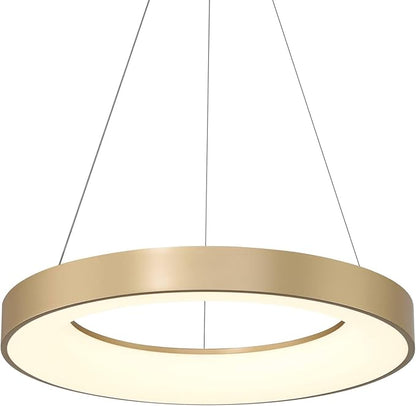 Possini Euro Design Cafferty Soft Sanded Gold Ring Pendant Lighting 23 1/2" Wide Modern Dimmable LED Fixture for Dining Room House Home Foyer Kitchen Island Entryway Bedroom Living High Ceilings