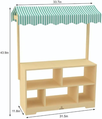 Avenlur The Holly Wooden Market Shelf and Stand – Versatile Kids' Storage & Play Furniture, Sturdy Wood Construction, Perfect for Toys, Books & Imaginative Play