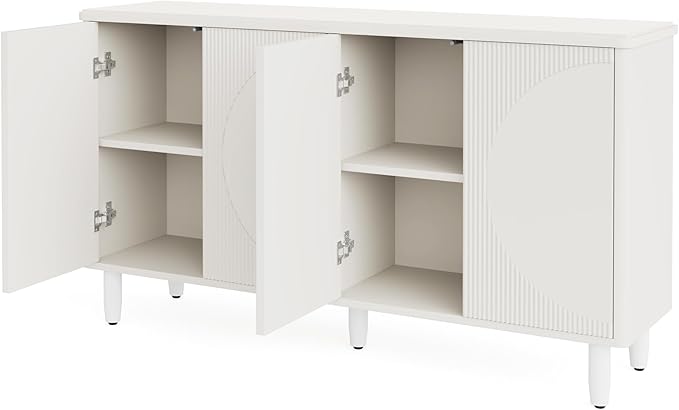 Tribesigns Buffet Cabinet Sideboard with Storage, Large Storage Cabinet Sideboard Buffet Table with Doors for Living Room Kitchen Dining Room (White)