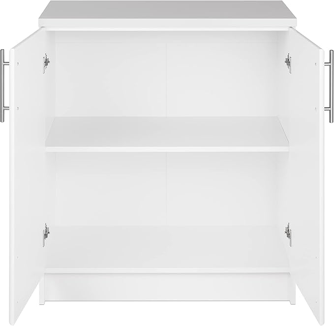 Prepac Elite 32" Storage Cabinet, White Storage Cabinet, Base Cabinet, Bathroom Cabinet with 1 Adjustable Shelf 18" D x 32" W x 36" H, WEB-3216