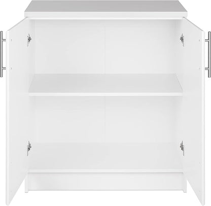 Prepac Elite 32" Storage Cabinet, White Storage Cabinet, Base Cabinet, Bathroom Cabinet with 1 Adjustable Shelf 18" D x 32" W x 36" H, WEB-3216