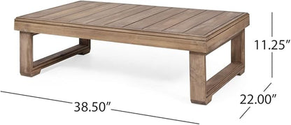Christopher Knight Home Sammy, Brown and Beige Outdoor 4 Seater Acacia Wood Chat Set with Water Resistant Cushions