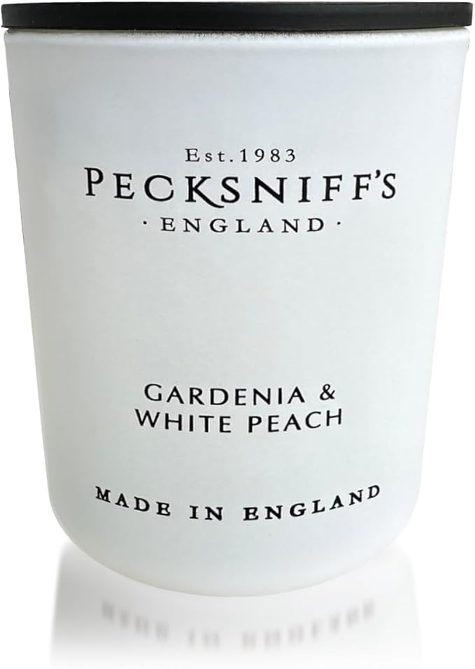 Pecksniff's Gardenia & White Peach Luxury Scented Candle | 1 Wick, 100 g/3.5 oz