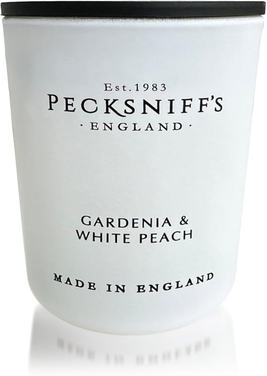 Pecksniff's Gardenia & White Peach Luxury Scented Candle | 1 Wick, 100 g/3.5 oz