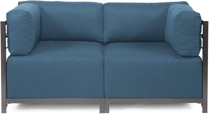 Howard Elliott Axis Chair with Cover for Both Indoor & Outdoor Seating, Cushioned Chair & Seating Titanium Frame Chair for Living Room, Office and Bedroom, 30.5 x 32.5 x 30 Inches, Seascape Turquoise