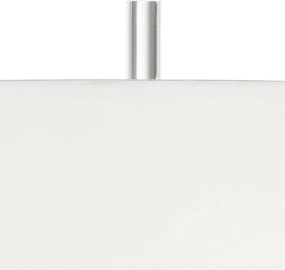 Possini Euro Design Cadence Modern Table Lamp 33" Tall with Square Riser Linear Clear Glass Rod White Linen Drum Shade for Bedroom Living Room House Home Bedside Nightstand Office Entryway Family