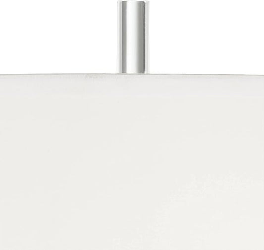 Possini Euro Design Cadence Modern Table Lamp 30" Tall with Square White Marble Riser Linear Glass Rod White Linen Drum Shade for Bedroom Living Room Nightstand Bedside Night Stand Office Kids Room