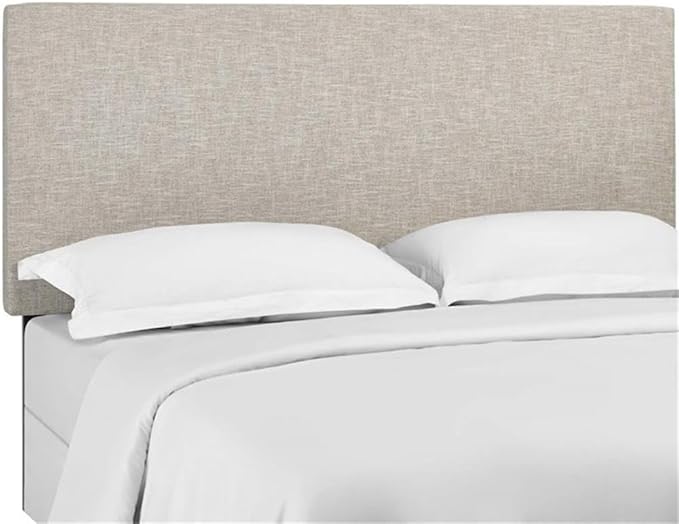 MAKLAINE Full/Queen Upholstered Linen Fabric Headboard in Beige