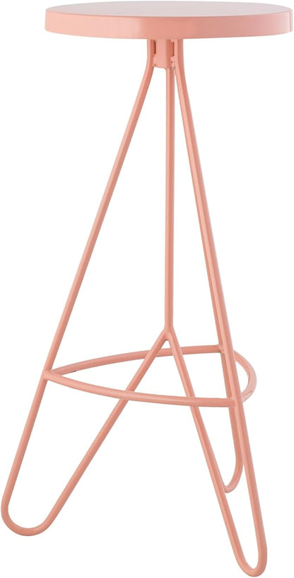 JONATHAN Y BSL1002C Trinity 30" Modern Industiral Iron Tripod Backless Bar Stool for Home, Kitchen, Dining Room, Workspaces, Cafes and Resturants, Pink Frame