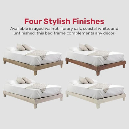 Solid Hardwood Platform Bed Frame with Slats, Quality Crafted in Pennsylvania, USA from Poplar by Mennonite Artisans, No Box Spring Needed, Easy Assembly