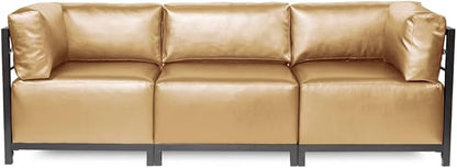 Howard Elliott Axis Chair with Cover for Both Indoor & Outdoor Seating, Cushioned Chair & Seating Titanium Frame Chair for Living Room, Office and Bedroom, 30.5 x 32.5 x 30 Inches, Luxe Gold
