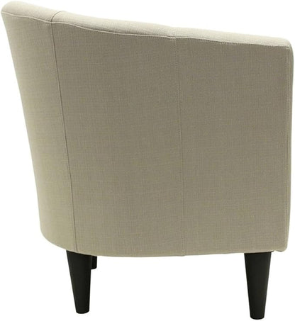 Pemberly Row 17.5" Traditional Fabric Club Chair in Beige Finish