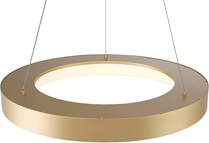 Possini Euro Design Cafferty Soft Sanded Gold Ring Pendant Lighting 23 1/2" Wide Modern Dimmable LED Fixture for Dining Room House Home Foyer Kitchen Island Entryway Bedroom Living High Ceilings