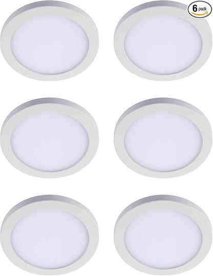 HALO SMD 4-Inch LED Surface Mount Downlight with Slim Profile, Selectable CCT, Wet Location Listed - SMD4R07FS5-6PK