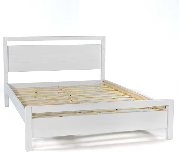 Grain Wood Furniture Loft King Size Solid Wood Bed with a Brushed White Finish