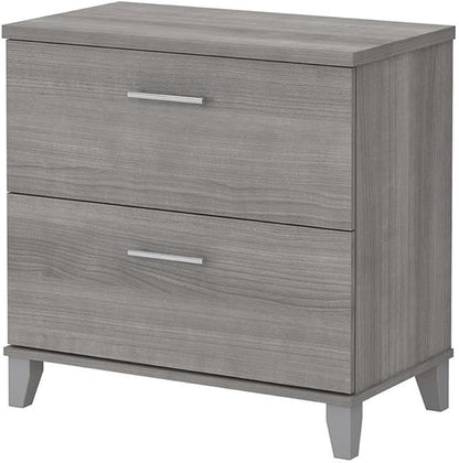 Pemberly Row 2 Drawer Lateral File Cabinet in Platinum Gray - Engineered Wood