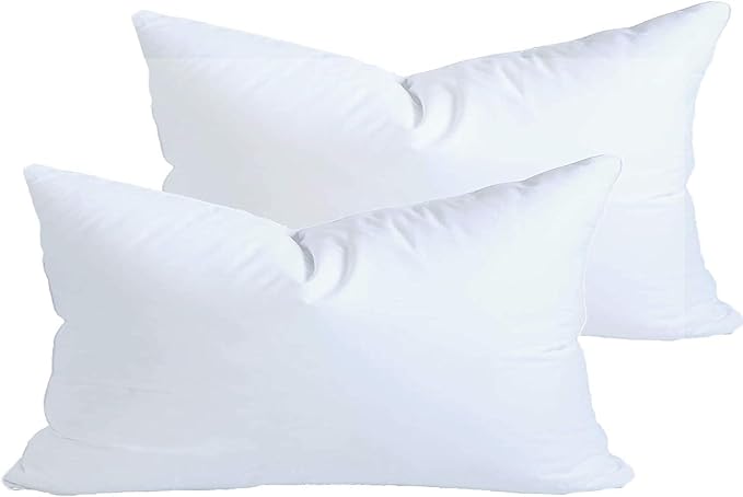 MoonRest® Synthetic Down Alternative 13x21 Lumbar Pillow Insert Form, for Decorative Throw Pillow, Sofa, Cushions, Body and Bed - Pack of 2- Size 13 x 21”