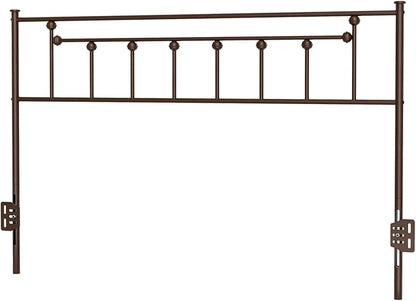 Metal Queen Size Headboard Only, Adjustable Height, Victorian Farmhouse Style Steel Queen Bed Headboad, Easy Assembly, Attach Frame, Brown