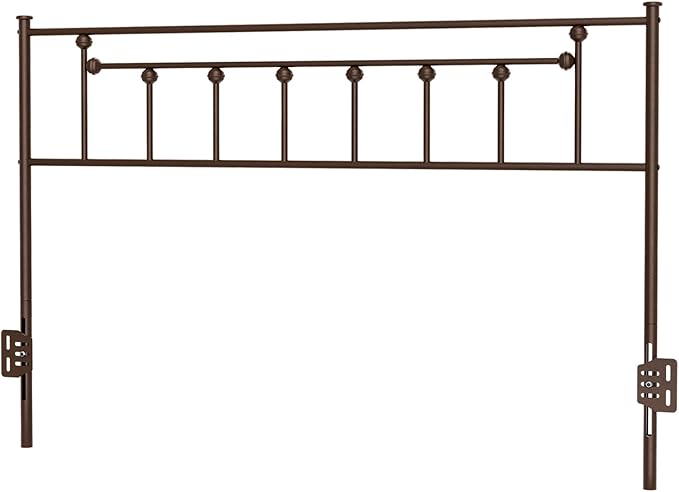 Metal Full Size Headboard, Victorian Farmhouse Style, Easy Assembly, Steel Full Headboard Only for Bedroom - Brown