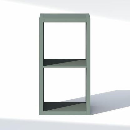 Furinno Cubic Closet Organizers and Storage, 2-Cube Closet Organizer, Open Shelf Closet Storage, Extra Thick Frame for Wardrobe, Bedroom, Living Room, Sage Green