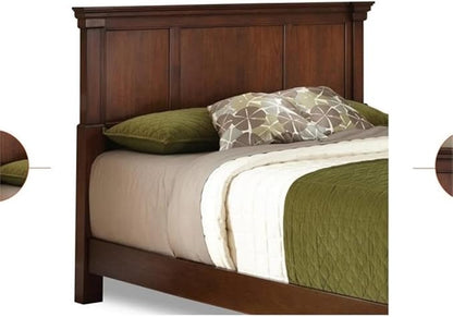 BOWERY HILL 52" x 82" Traditional Wood King Headboard with Recessed Frame Moldings and Carved Detailed, Some Assembly Required, in Warm Cherry Brown Finish