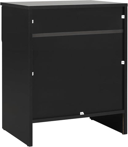 Walker Edison Greyer Modern 1-Drawer Simple Nightstand, 20 Inch, Black