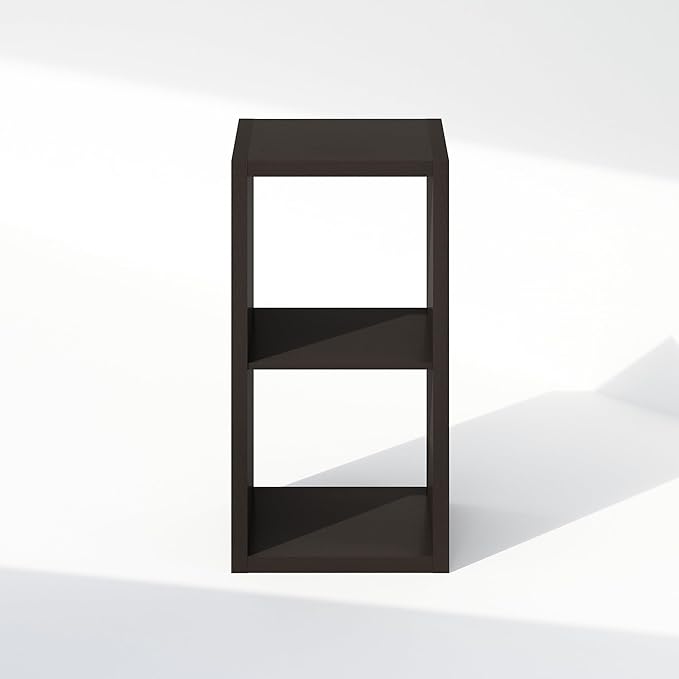 Furinno Cubic Closet Organizers and Storage, 2-Cube Closet Organizer, Open Shelf Closet Storage, Extra Thick Frame for Wardrobe, Bedroom, Living Room, Dark Oak