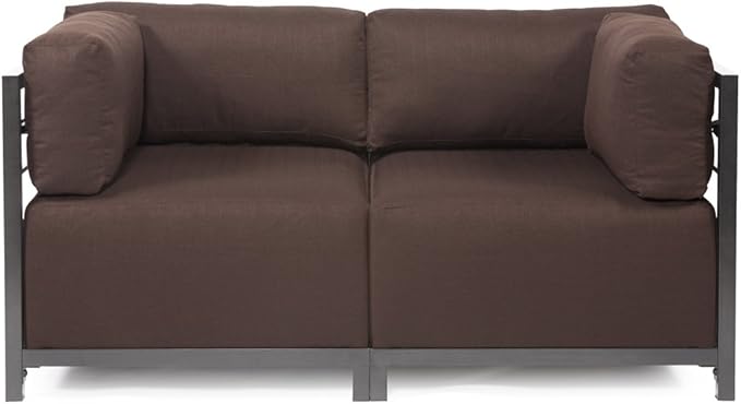 Howard Elliott Axis Chair with Cover for Both Indoor & Outdoor Seating, Cushioned Chair & Seating Titanium Frame Chair for Living Room, Office and Bedroom, 30.5 x 32.5 x 30 Inches, Sterling Chocolate