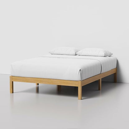 LIFEMENT Classic Wood Platform Bed Frame, Essential, Noise Free, Under Bed Storage, No Box Spring Needed, Easy Assembly (Natural, Full)