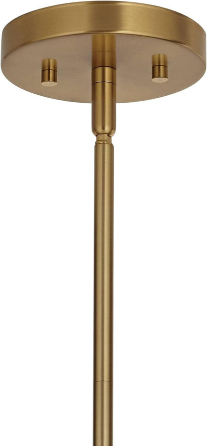 Possini Euro Design Lallie 18" Modern Art Deco Pendant Ceiling Light Fixture Dining Room Over Table Kitchen Island Foyer Drum Hanging Warm Brass Finish Ribbed Glass Hallway Entryway Living Room