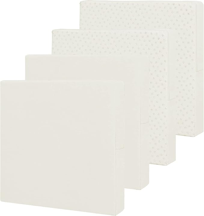 Easy-Going Waterproof Patio Cushion Covers 20x18x4 inch 4 Pack Replacement Non-Slip Outdoor Seat Cushion Slipcover with Zipper. Cream
