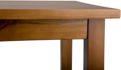 SIMPLIHOME Warm Shaker Console Table - 48 Inch Wide Solid Wood Sofa Table in Light Golden Brown, Transitional Storage for Living Room with 4 Drawers, Open Shelf, and Brushed Nickel Knobs