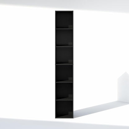 Furinno Cubicle 6-Tier Closet Organizers and Storage, Closet Organizer, Open Shelf Closet Storage, for Wardrobe, Bedroom, Living Room, Blackwood