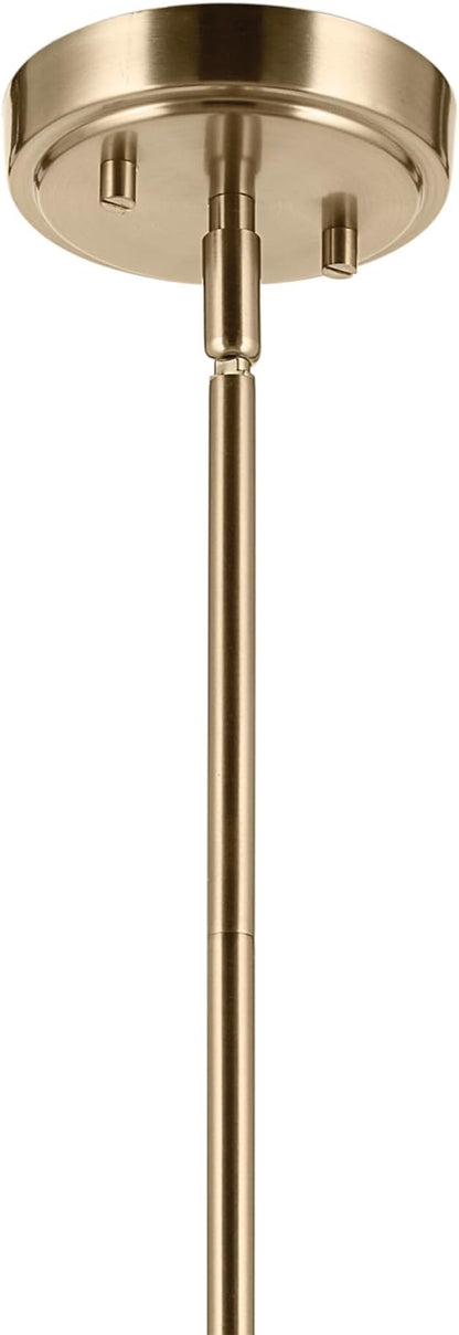 KICHLER Ophira 1-Light Pendant, Global Boho Light with Jute Shade in Champagne Bronze, Sloped Ceiling Compatible, for Kitchen or Foyer (16.75" x 22"), 52734CPZ