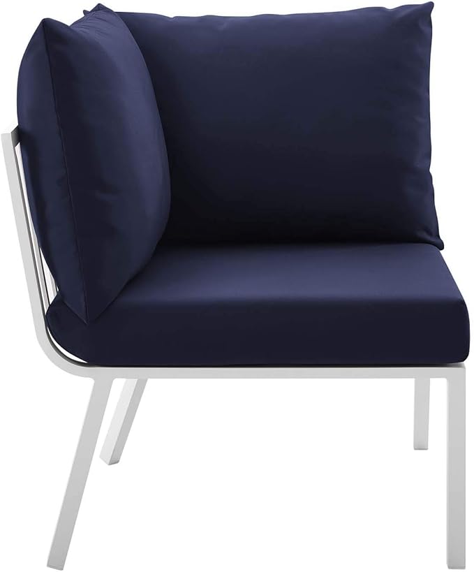 Modway Riverside Outdoor Furniture, 2-Piece Set, White Navy