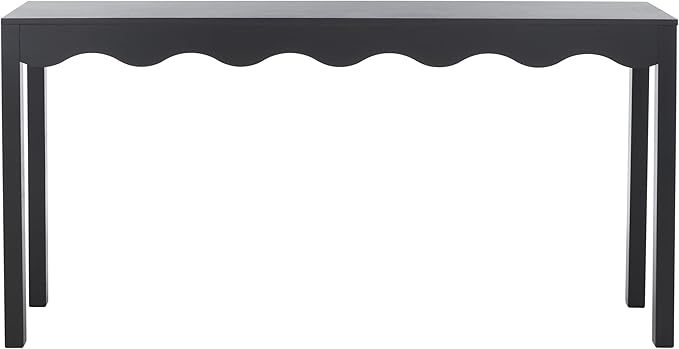 SAFAVIEH Home Collection Lilith Farmhouse French Country Matte Black Wavy Console Table for Entryway, Living Room, Foyer