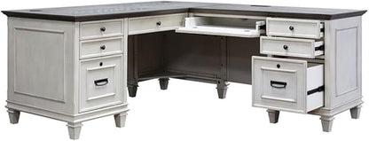 Martin Furniture Pedestal Desk, White