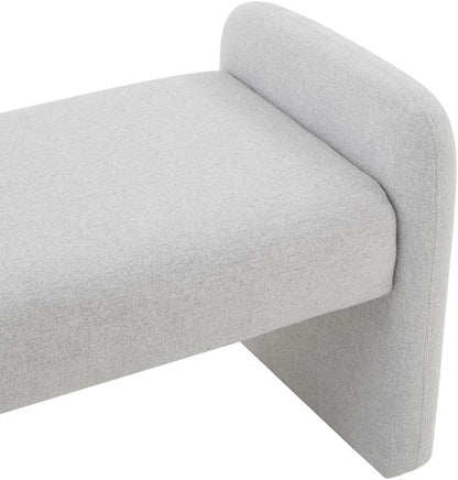 SAFAVIEH Couture Collection Patsy Upholstered Grey Felt Chiclet Rectangular Bench for Entryway, Living Room, Bedroom, Extra Seating