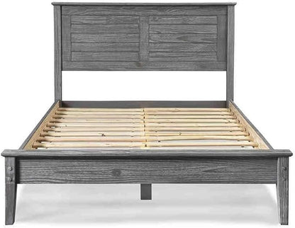 Grain Wood Furniture Greenport Solid Wood Platform Bed, Queen Size, Brushed White