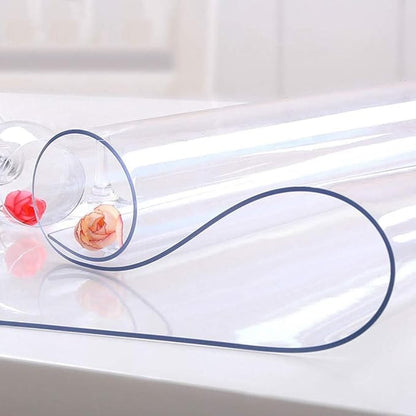 NECAUX Custom 48 x 56 Inch Clear Table Cover Protector, 1.5mm Thick Plastic Waterproof Heavy Duty Desk Pad Mat Non-Slip Tablecloth Protector for Coffee Table, Sofa Table, Media Stand, Countertop
