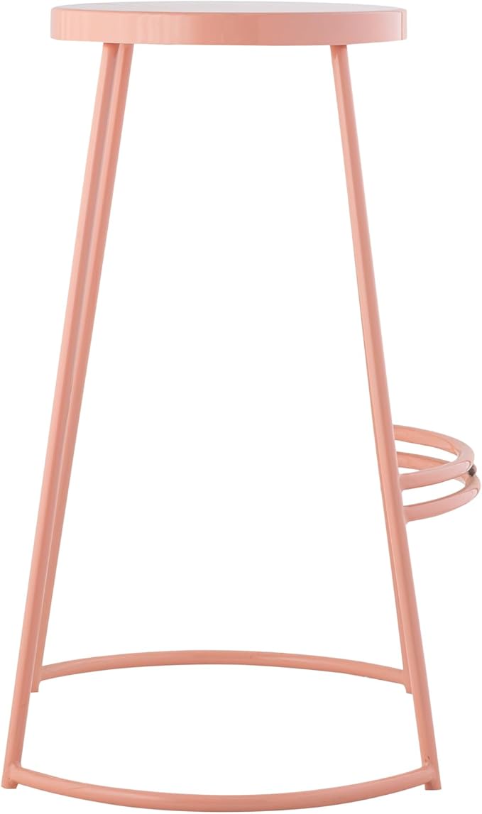 JONATHAN Y BSL1001C Hula 28.75" Modern Designer Iron Curved Backless Bar Stool for Home, Kitchen, Dining Room, Workspaces, Cafes and Resturants, Pink Frame