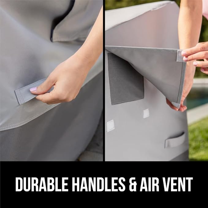 GORILLA GRIP Waterproof Medium Outdoor Patio Chair Cover, 30 Inch, Adjustable Furniture Covers Sets for Winter, Keep Cushions Dry, Protects from Sun, Snow, Rain, Windproof, UV Coated, 1 Pack