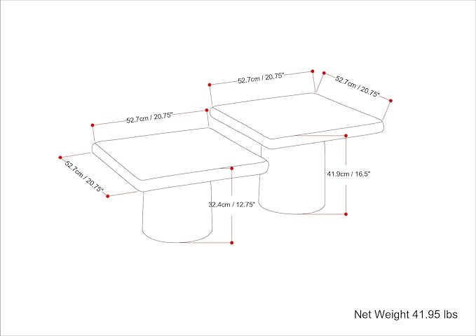 SIMPLIHOME Zachary Coffee Table 2-Piece Set - 42 inch Wide Cast Aluminum Square Living Room Tables in Graphite and Black Nickel, Contemporary Nesting Center Table Set with Flexible Style, Assembled