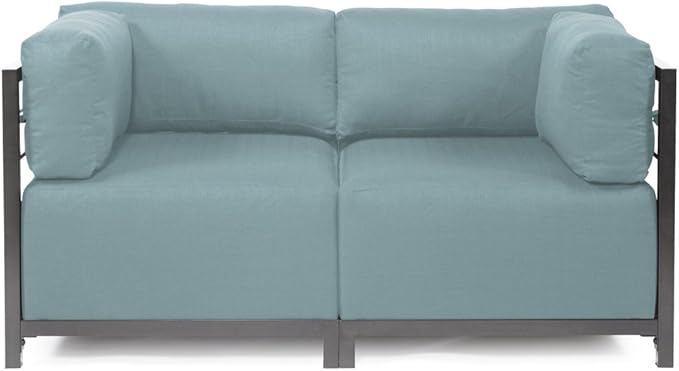 Howard Elliott Axis Chair with Cover for Both Indoor & Outdoor Seating, Cushioned & Seating Titanium Frame for Living Room, Office and Bedroom, 30.5 x 32.5 x 30 Inches, Sterling Breeze